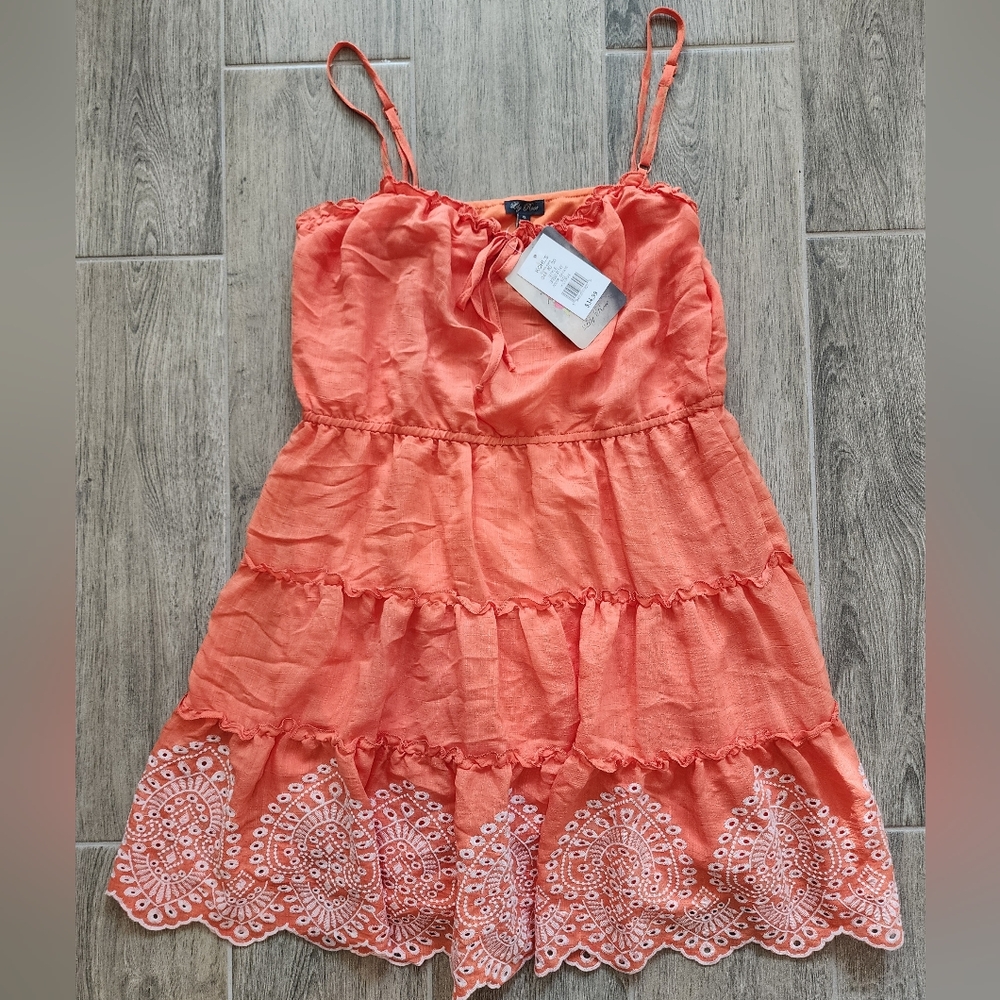 Lily Rose Pink Sundress with Ruched Tiered Design